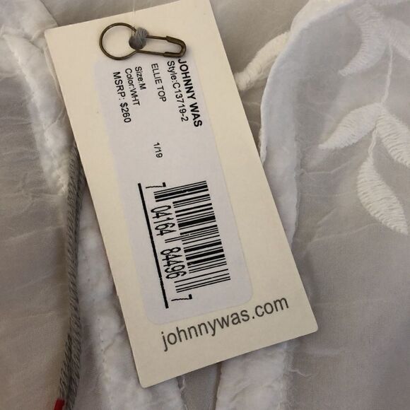 JOHNNY WAS ELLIE TOP WHITE MED NWT SOLD OUT ON JW SITE! - Picture 5 of 6